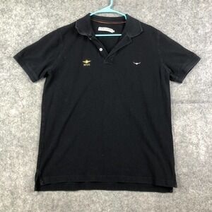 RM Williams Polo Shirt Men’s Large Short Sleeve Rough Wash Black Australia RFDS